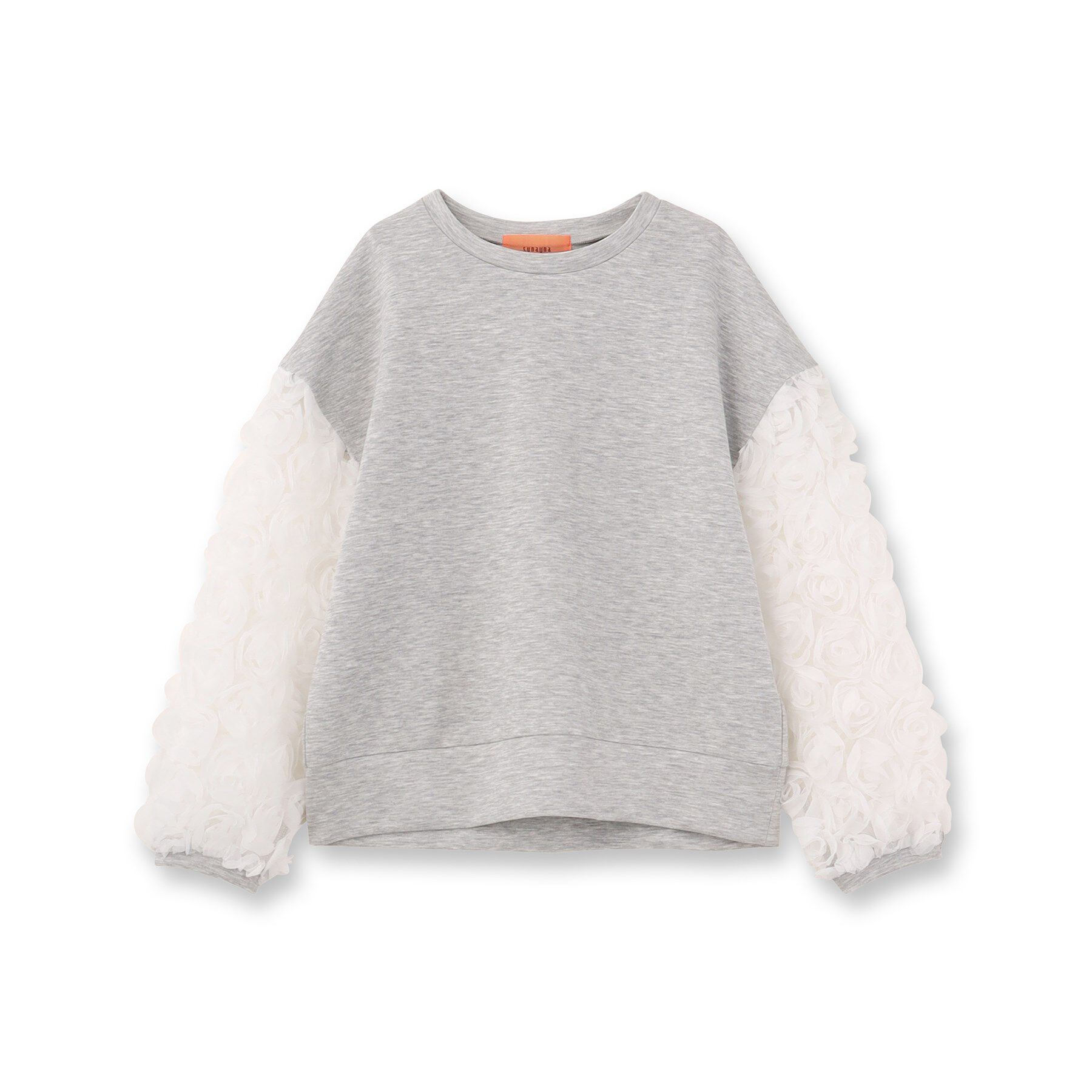SunaUna「【一足お先に春気分／袖チュールフラワー】ダンボールプルオーバー」|Tシャツ・カットソー|