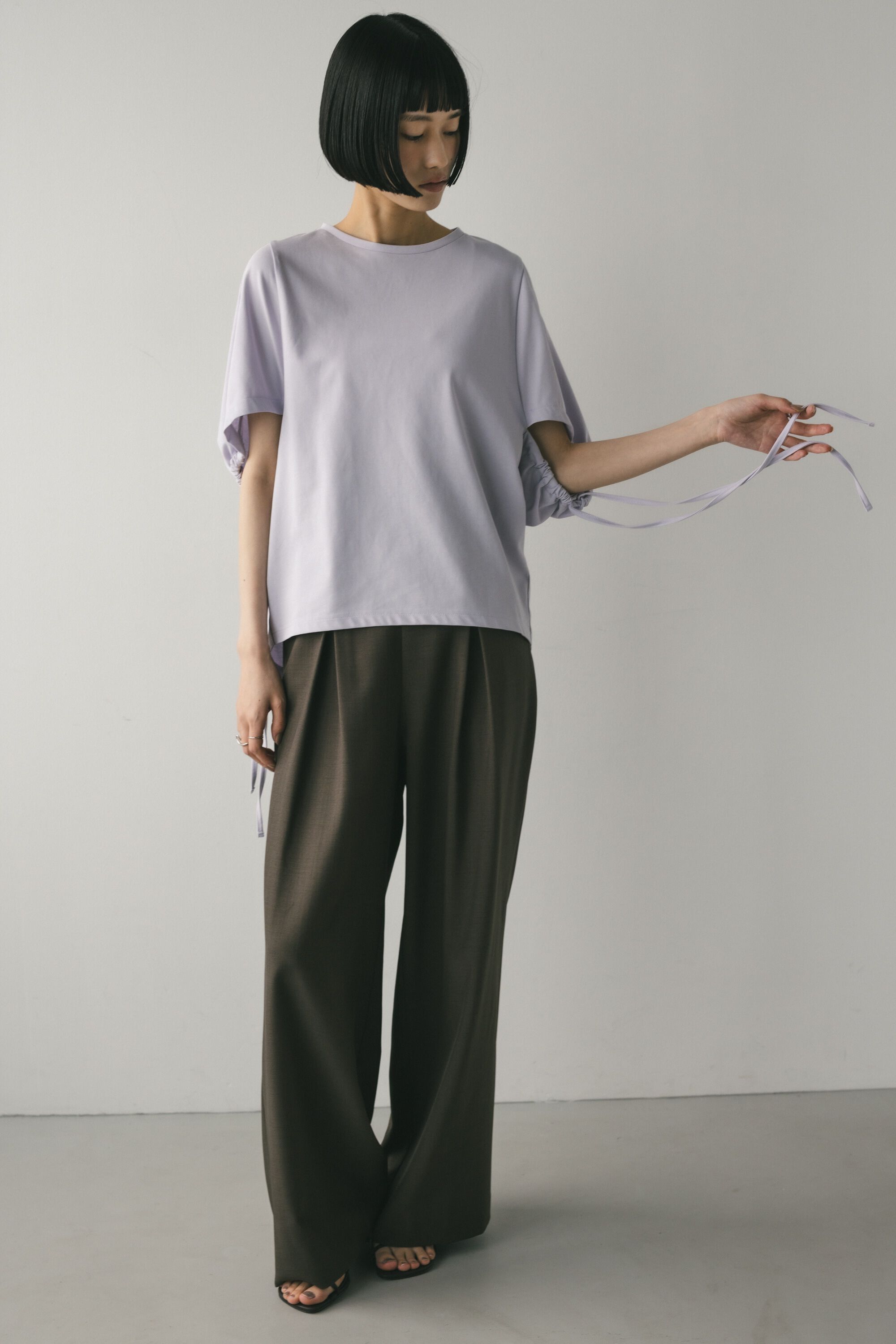 STYLEMIXER「ギャザーストリングT」|Tシャツ・カットソー|L/PUR1