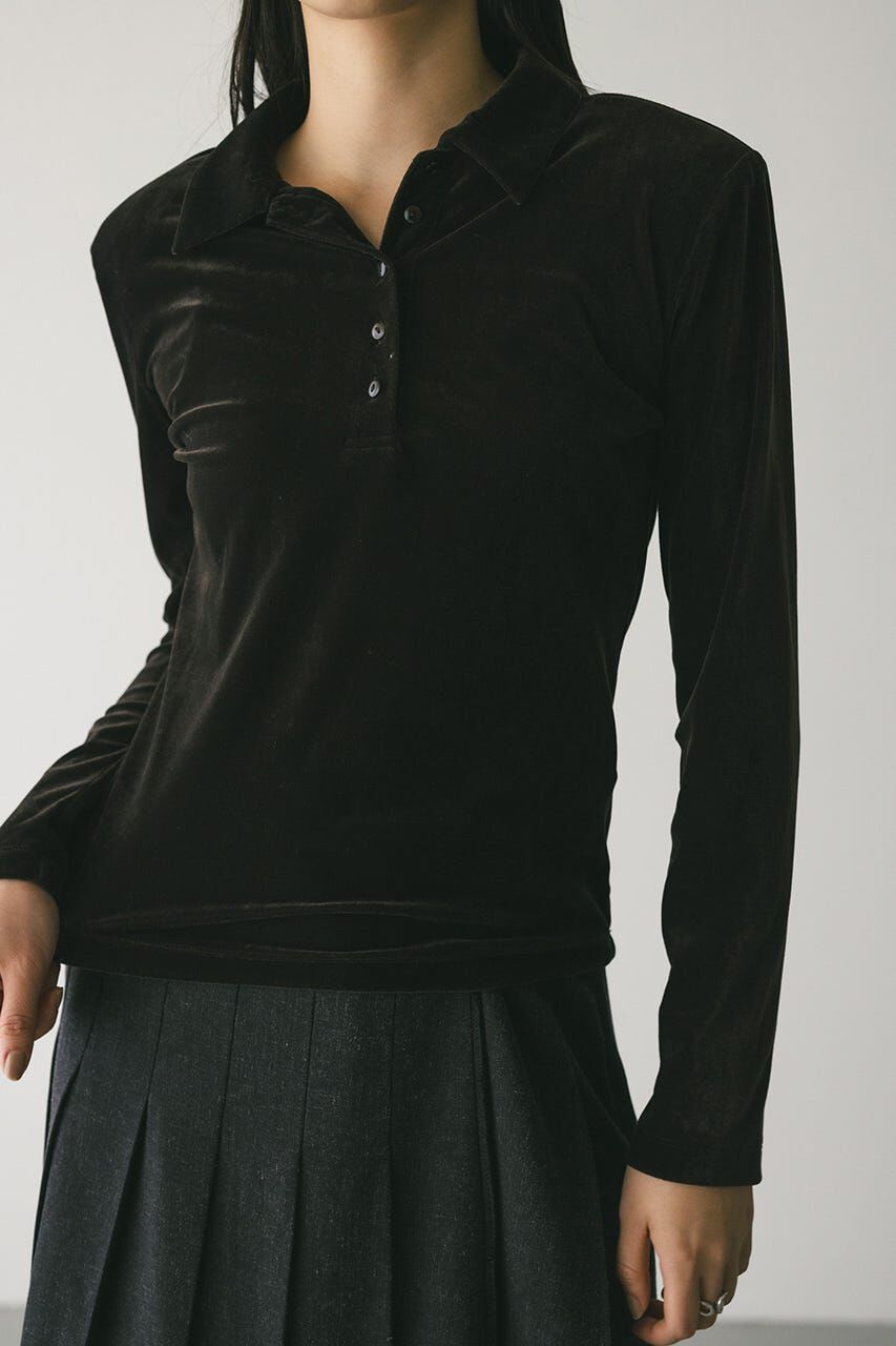 STYLEMIXER「ベロアポロトップ」|Tシャツ・カットソー|BRN