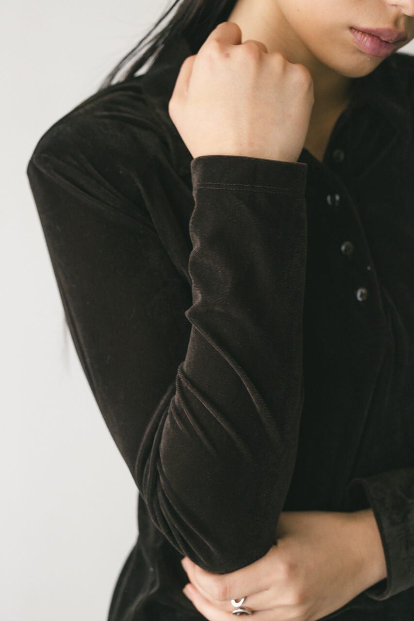 STYLEMIXER「ベロアポロトップ」|Tシャツ・カットソー|