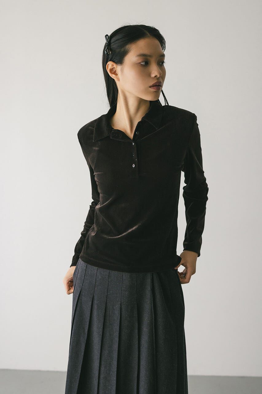 STYLEMIXER「ベロアポロトップ」|Tシャツ・カットソー|