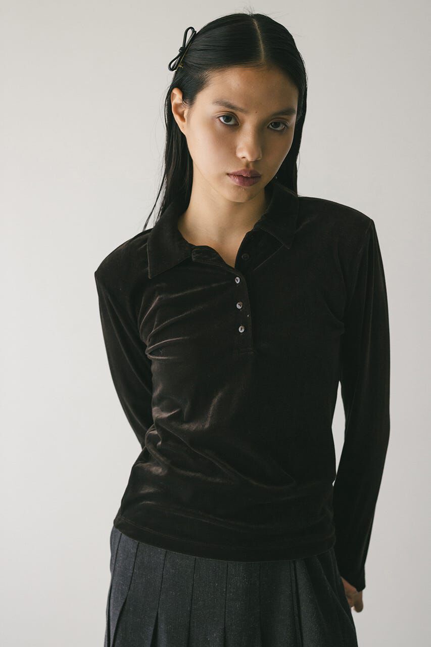 STYLEMIXER「ベロアポロトップ」|Tシャツ・カットソー|