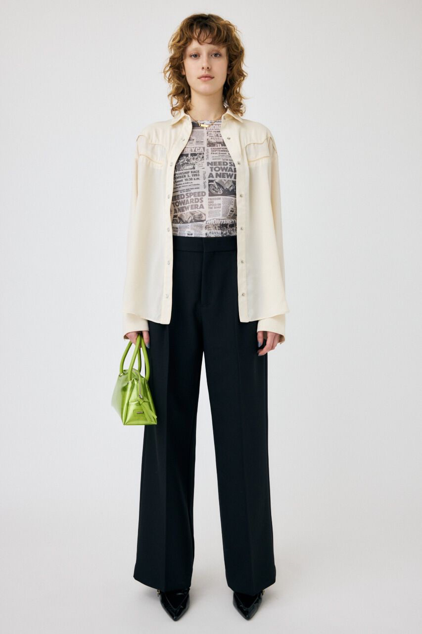 MOUSSY「WIDE LEG トラウザー」|その他|BLK