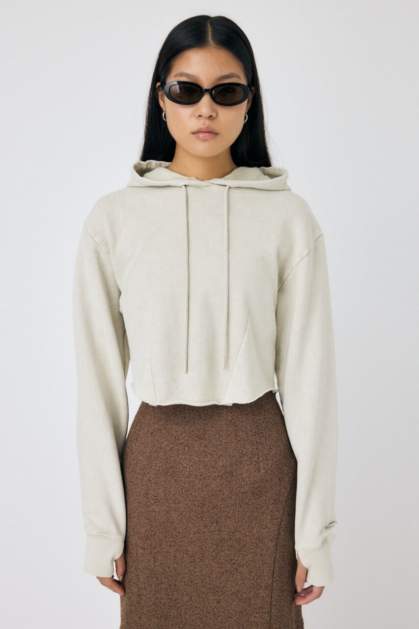 MOUSSY「GARMENT DYE CUT OFF フーディ」|パーカー|