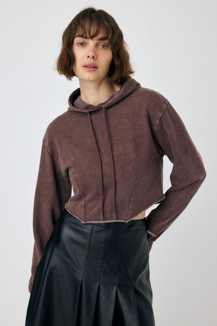 MOUSSY「GARMENT DYE CUT OFF フーディ」|パーカー|