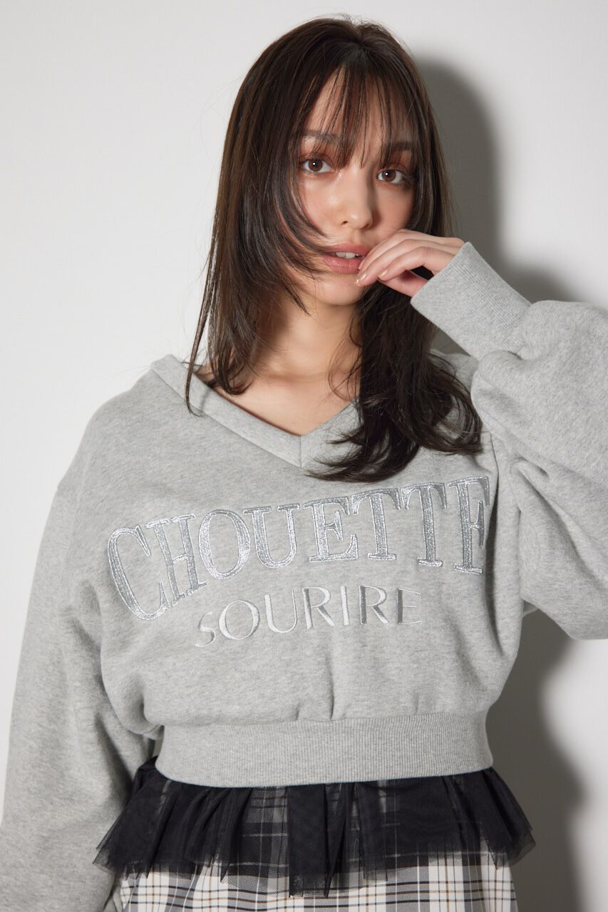 rienda「Vネックショートスウェットトップス」|Tシャツ・カットソー|