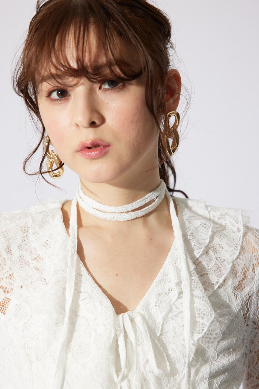 rienda「フリルレースブラウス」|シャツ・ブラウス|