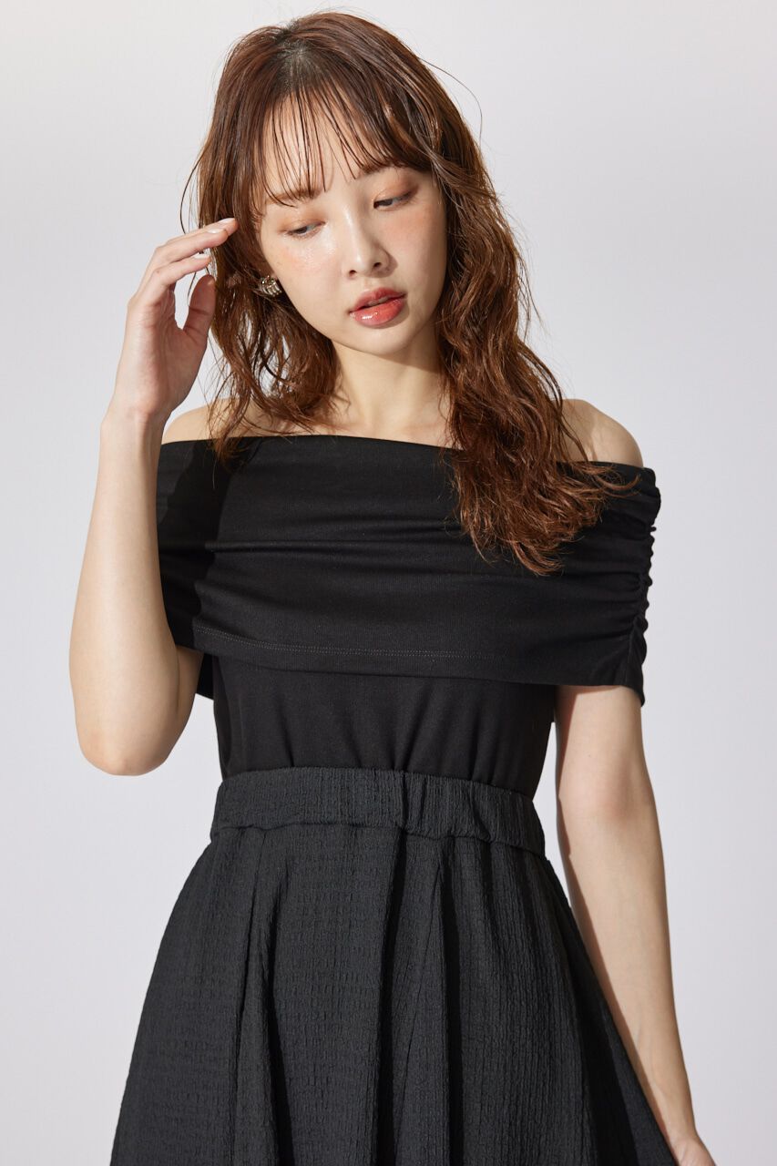 rienda「オフショルカットフレアワンピース」|ワンピース|