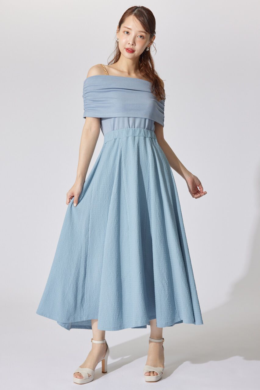 rienda「オフショルカットフレアワンピース」|ワンピース|BLU