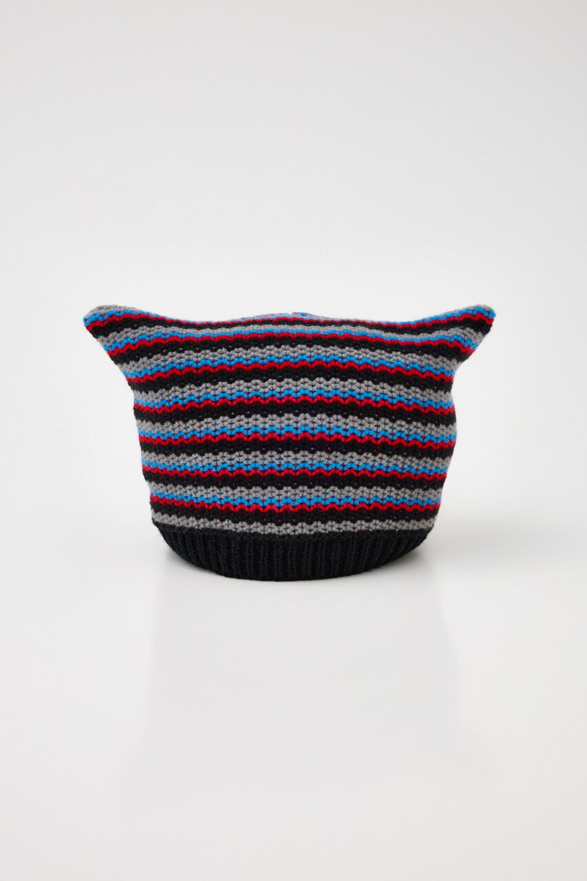 RODEO CROWNS「キッズNecoミミボーダーニットキャップ」|その他|BLK