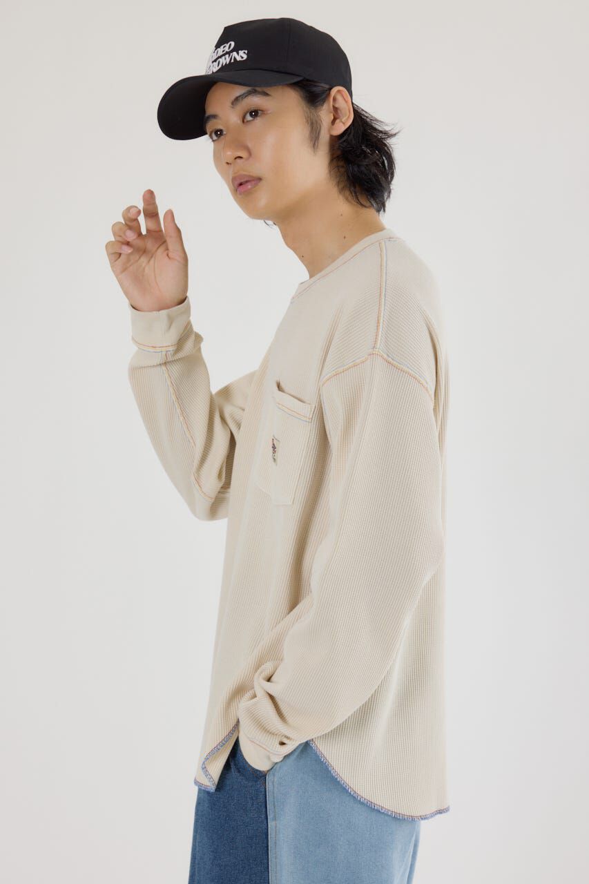 RODEO CROWNS「ピグメントワッフルトップス」|Tシャツ・カットソー|