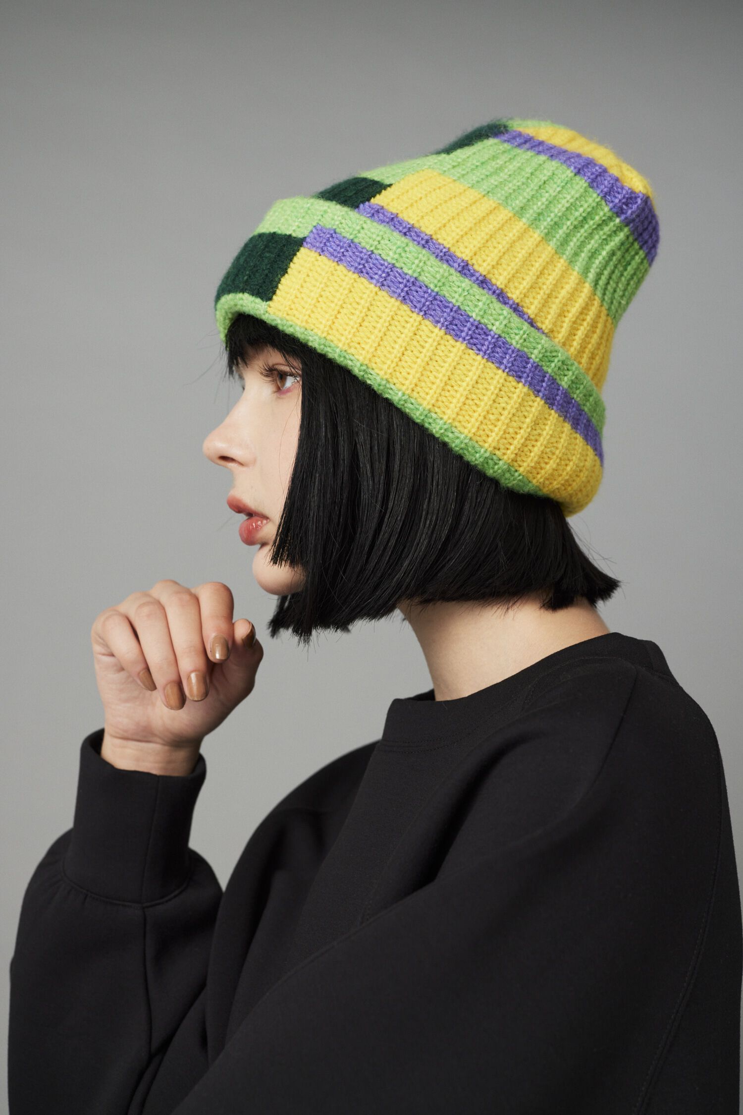 HeRIN.CYE「Randam border knit cap」|その他|