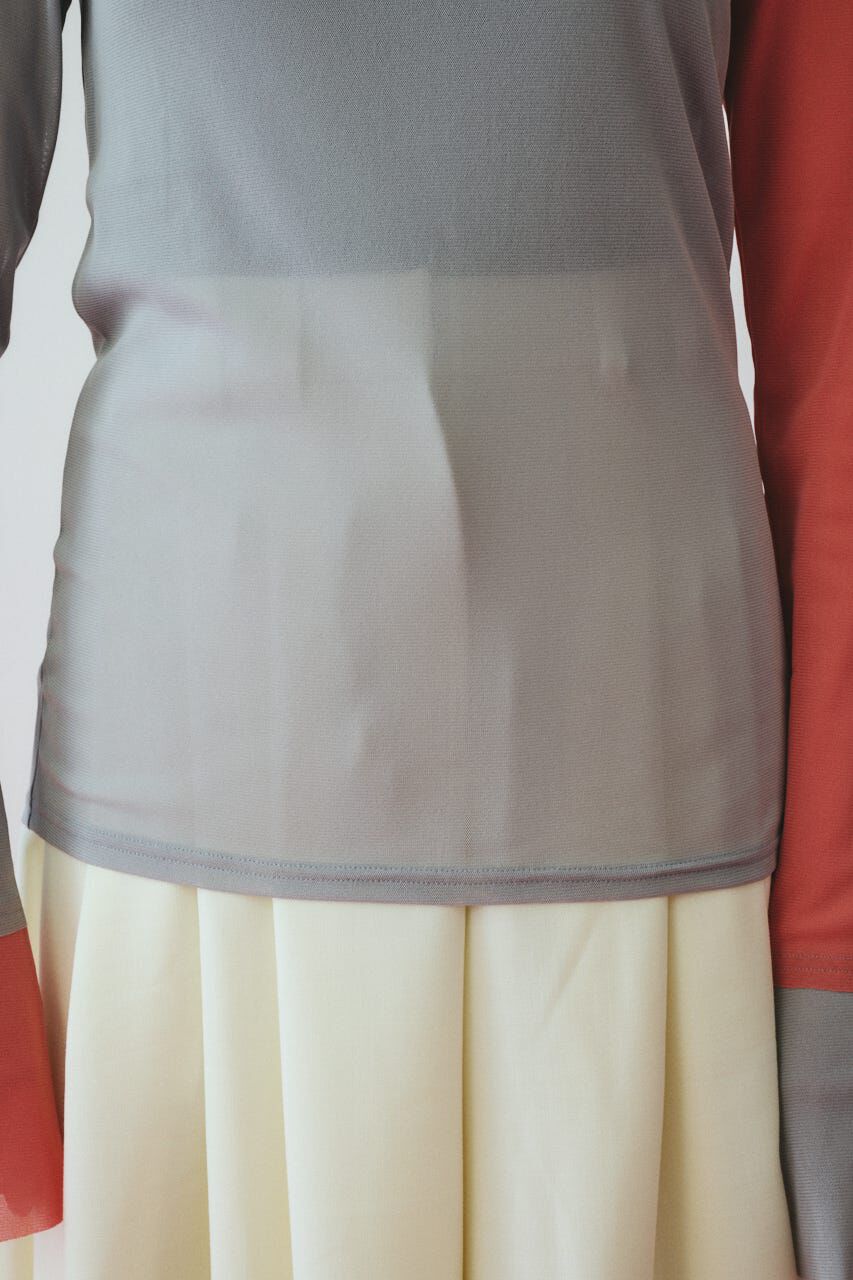 HeRIN.CYE「Bi color mesh inner tops」|Tシャツ・カットソー|