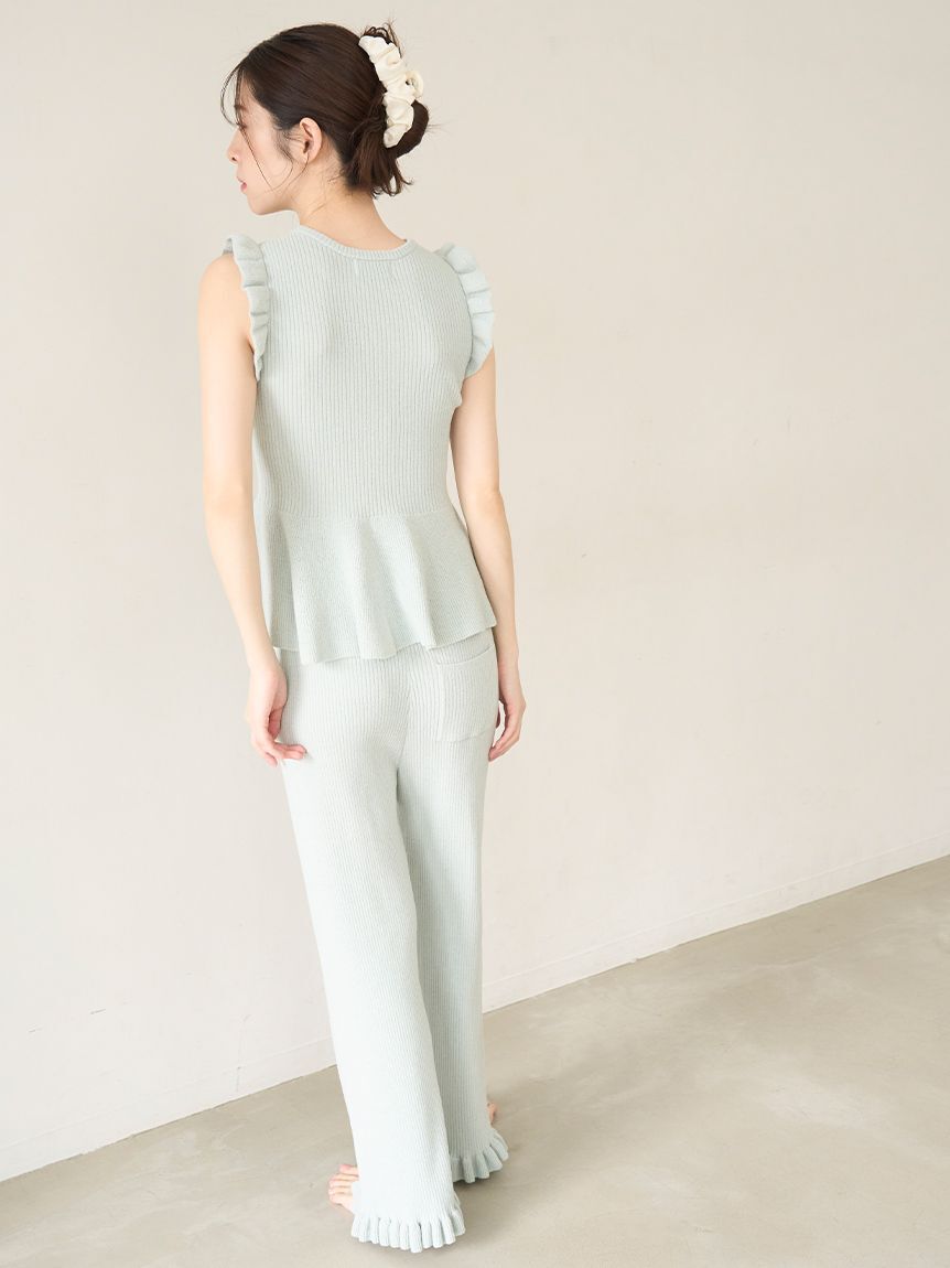 SNIDEL HOME「ニットフリルロングパンツ」|ルームウェア|