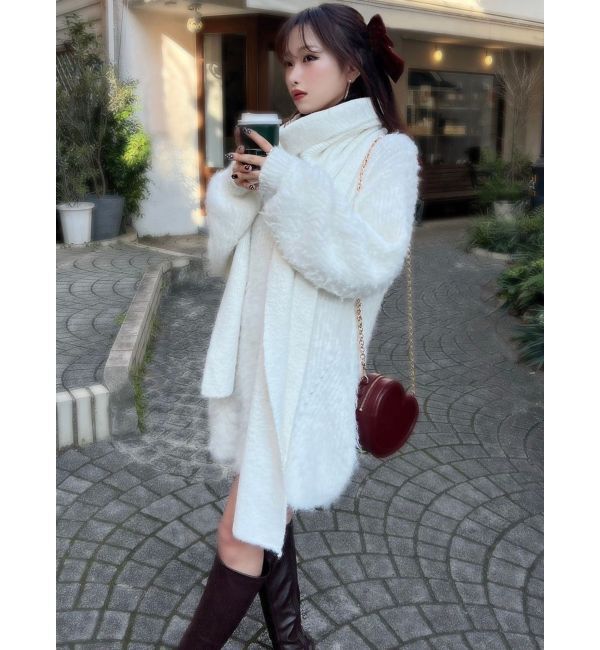 RESEXXY「ルーズマフラーニットチュニック」|ワンピース|