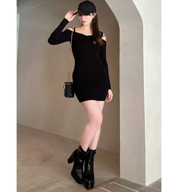 RESEXXY「ナローストラップタイトニットワンピース」|ワンピース|