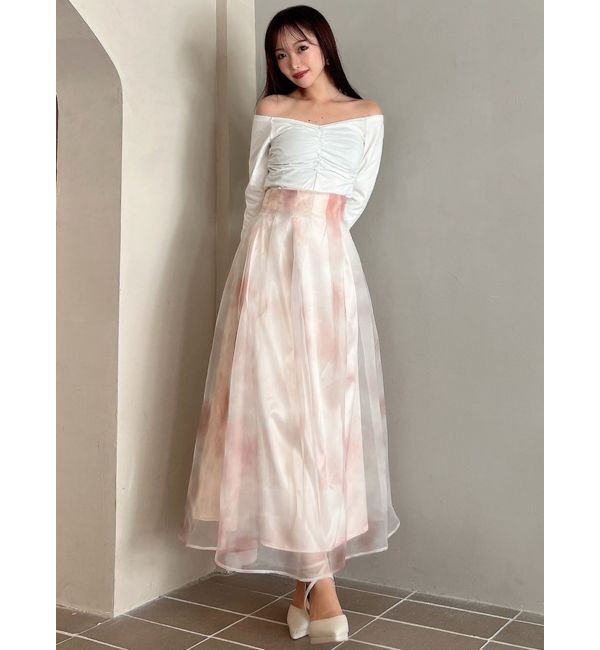 RESEXXY「デコルテギャザーカットトップス」|Tシャツ・カットソー|