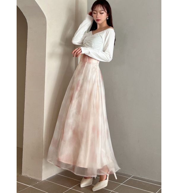 RESEXXY「デコルテギャザーカットトップス」|Tシャツ・カットソー|