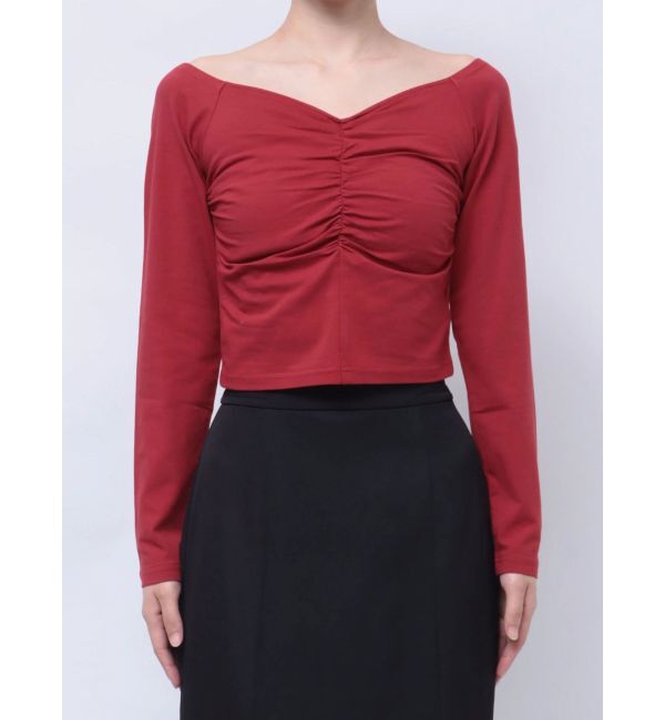 RESEXXY「デコルテギャザーカットトップス」|Tシャツ・カットソー|