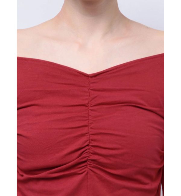 RESEXXY「デコルテギャザーカットトップス」|Tシャツ・カットソー|