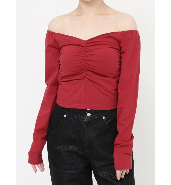 RESEXXY「デコルテギャザーカットトップス」|Tシャツ・カットソー|