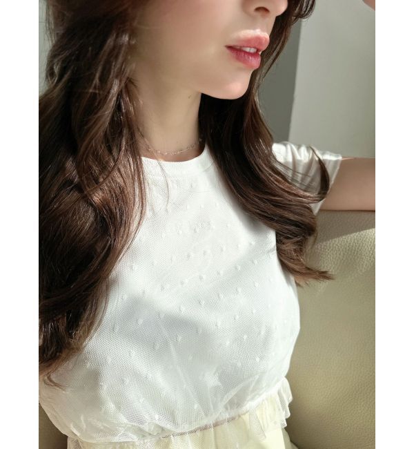 RESEXXY「ドットチュールレイヤードTシャツ」|Tシャツ・カットソー|