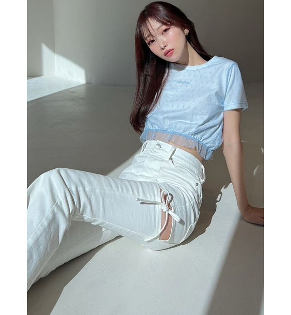 RESEXXY「ドットチュールレイヤードTシャツ」|Tシャツ・カットソー|