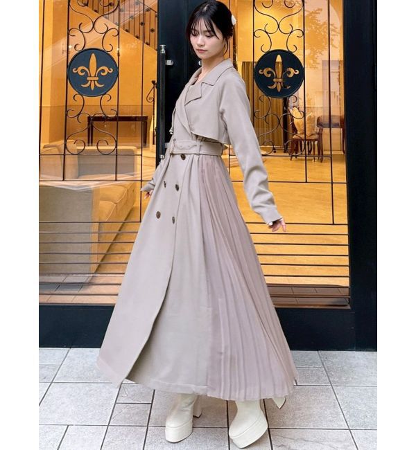 RESEXXY「サイドプリーツトレンチコート」|トレンチコート|