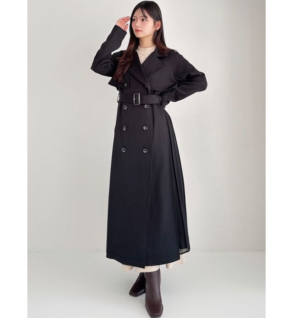 RESEXXY「サイドプリーツトレンチコート」|トレンチコート|