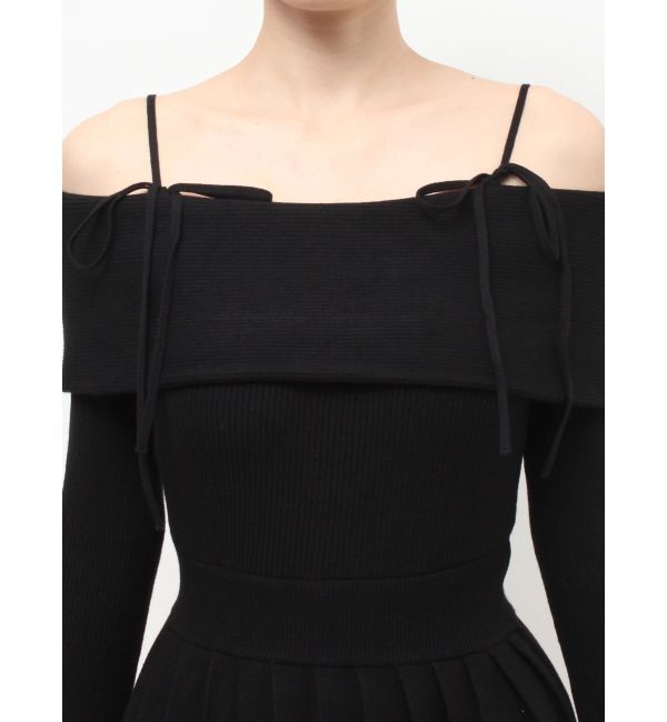 RESEXXY「オフショルプリーツニットミニワンピース」|ワンピース|