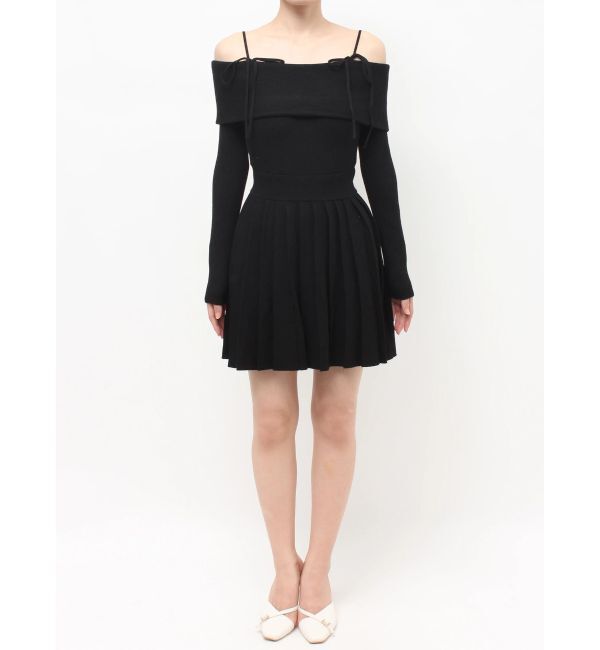 RESEXXY「オフショルプリーツニットミニワンピース」|ワンピース|