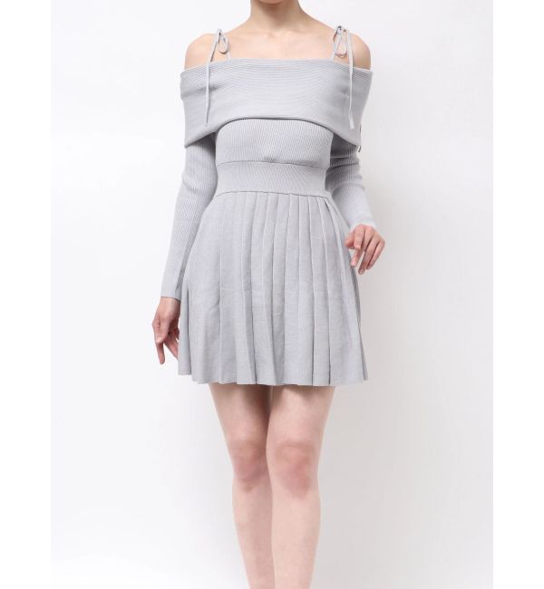 RESEXXY「オフショルプリーツニットミニワンピース」|ワンピース|