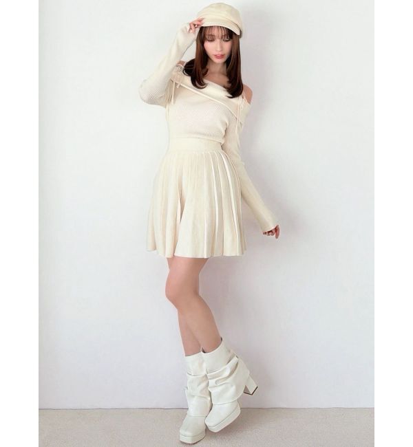 RESEXXY「オフショルプリーツニットミニワンピース」|ワンピース|