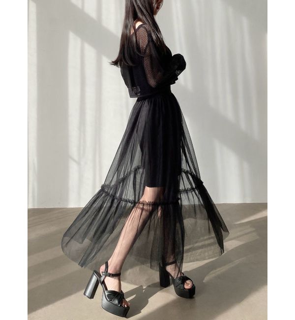 RESEXXY「レイヤードチュールロングスカート」|スカート|