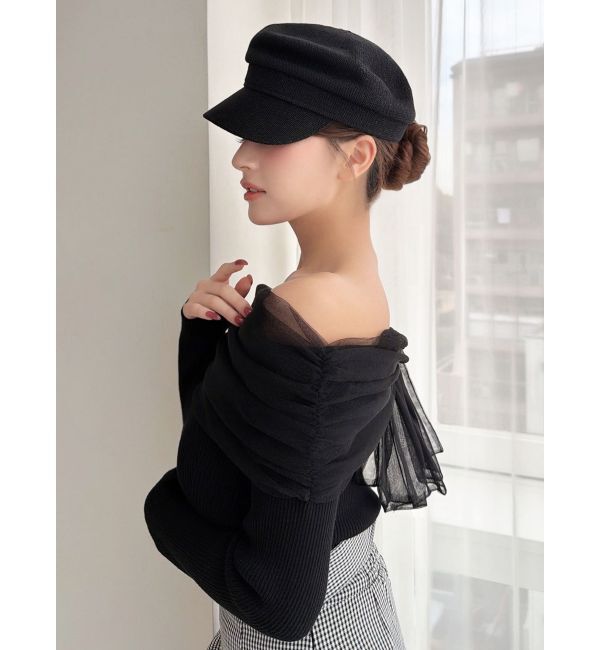 RESEXXY「バックリボンオフショルニットトップス」|ニット・セーター|