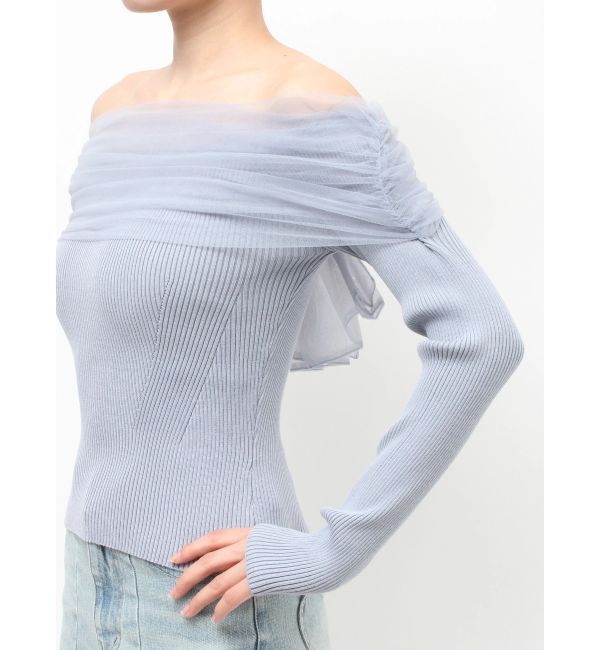 RESEXXY「バックリボンオフショルニットトップス」|ニット・セーター|