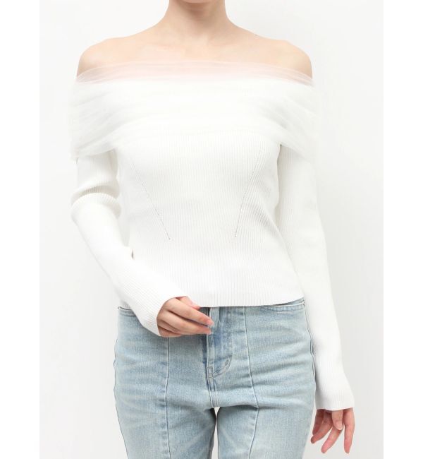RESEXXY「バックリボンオフショルニットトップス」|ニット・セーター|