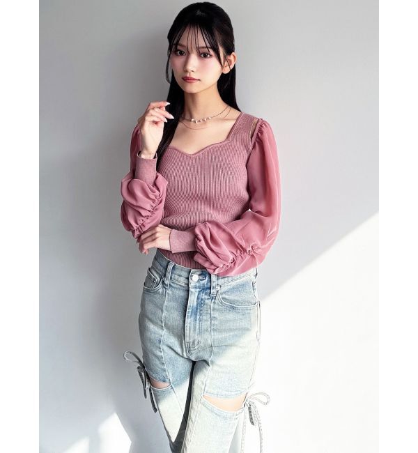 RESEXXY「シアースリーブニットプルオーバー」|ニット・セーター|