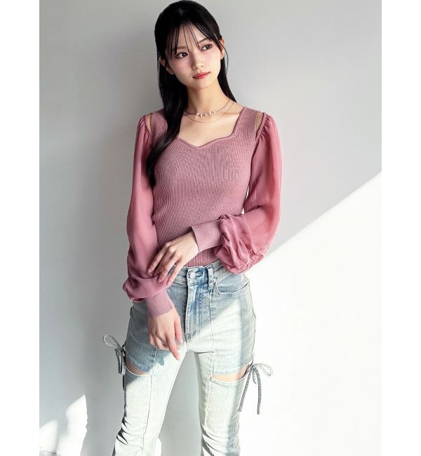 RESEXXY「シアースリーブニットプルオーバー」|ニット・セーター|