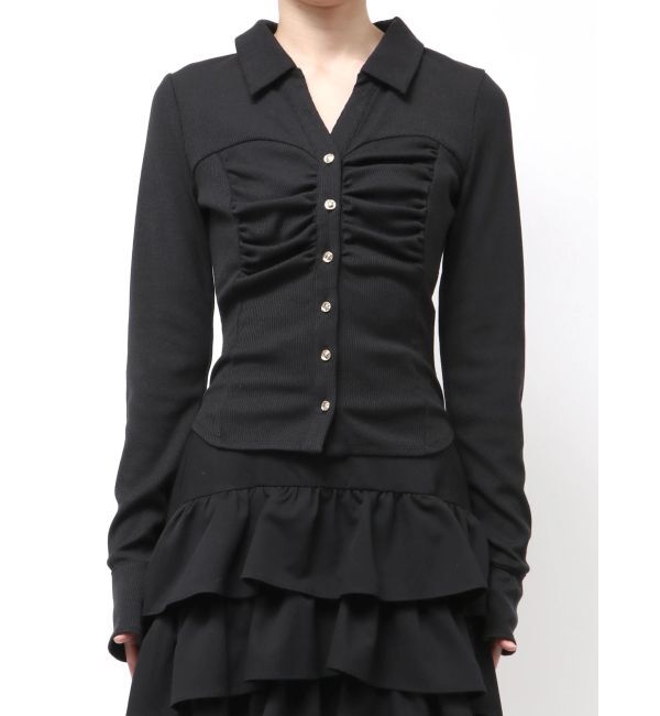 RESEXXY「フロントギャザーリブトップス」|Tシャツ・カットソー|