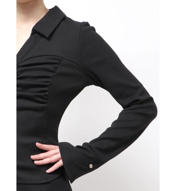 RESEXXY「フロントギャザーリブトップス」|Tシャツ・カットソー|