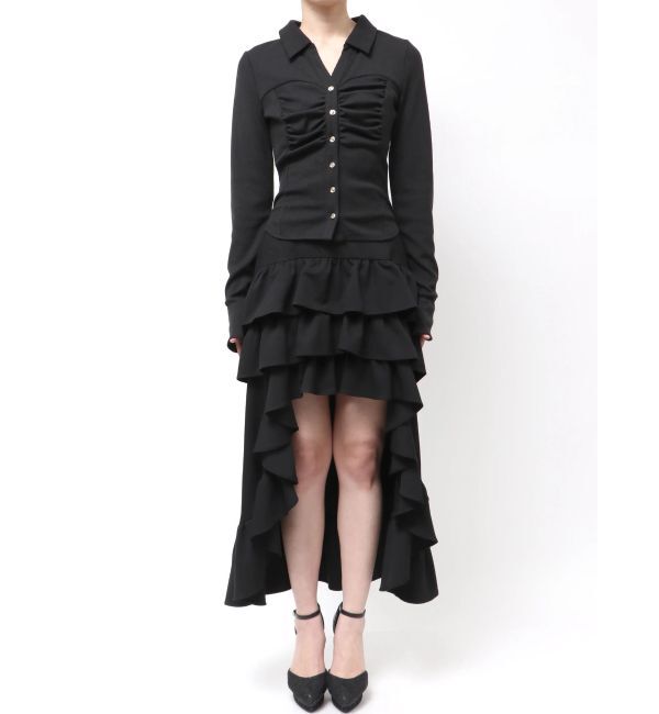 RESEXXY「フロントギャザーリブトップス」|Tシャツ・カットソー|