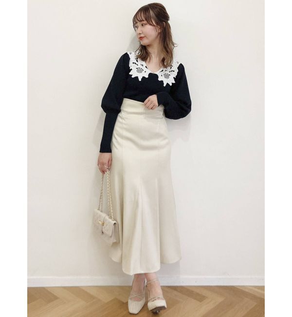 dazzlin「【吉田朱里コラボ】グロッシーセミフレアスカート」|スカート|