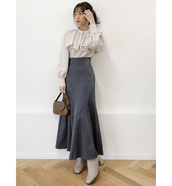 dazzlin「【吉田朱里コラボ】グロッシーセミフレアスカート」|スカート|