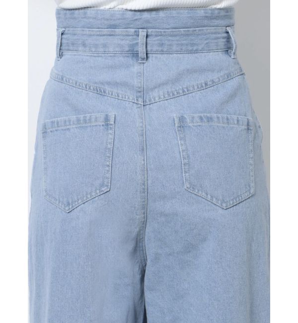 dazzlin「ダブルハイウエストワイドデニムパンツ」|デニム|