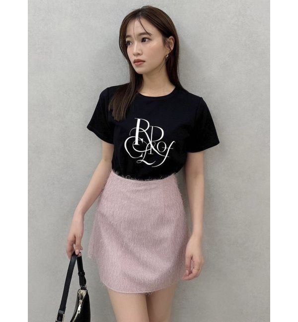 dazzlin「レースアップラメシャギーミニスカート」|スカート|