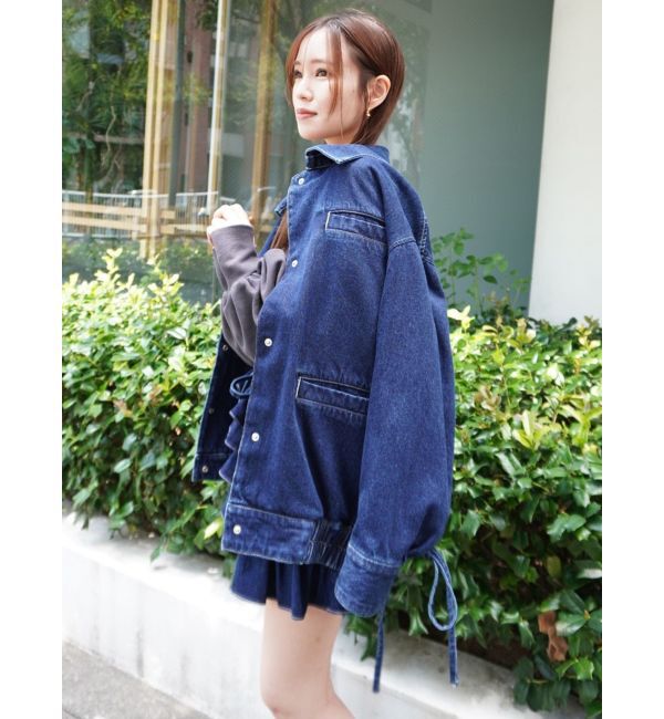 dazzlin「【SETUP】カフスリボンフェイクレザージャケット※セットアップ対応」|ブルゾン・スタジャン|