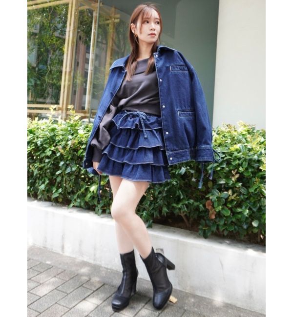 dazzlin「【SETUP】カフスリボンフェイクレザージャケット※セットアップ対応」|ブルゾン・スタジャン|