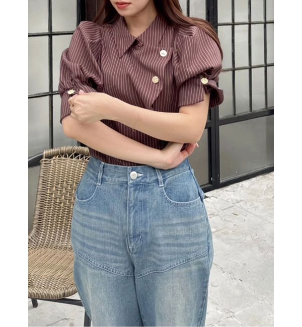 dazzlin「リボンネームデニムパンツ」|デニム|