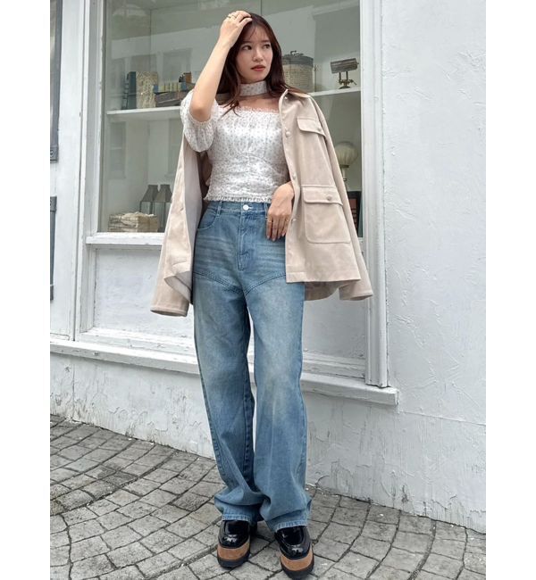 dazzlin「リボンネームデニムパンツ」|デニム|